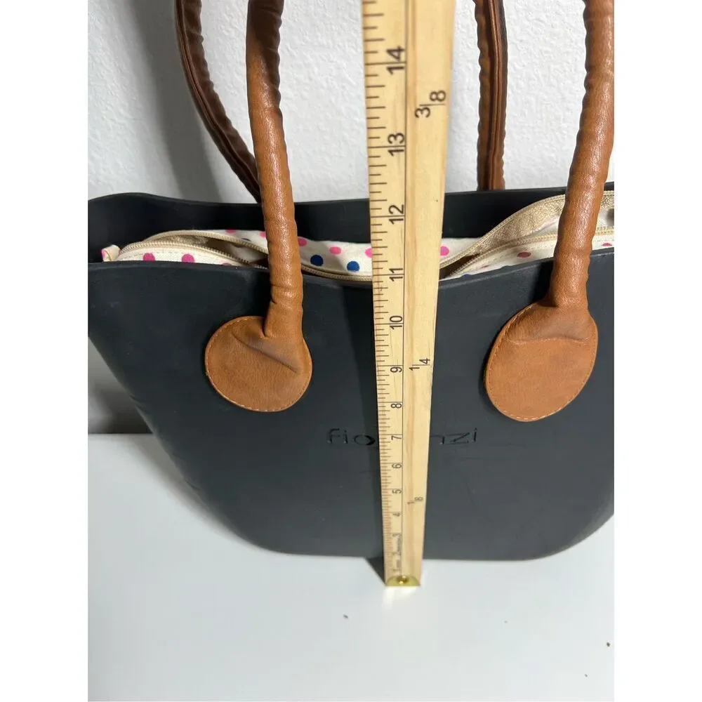 RARE Fiorenzi WATERPROOF TOTE BAG W/HANDLE BLACK BROWN